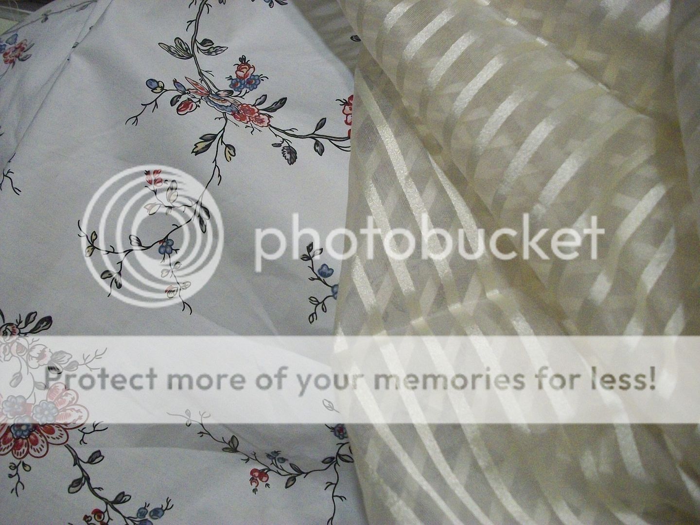 flower printed fabric and striped fabric