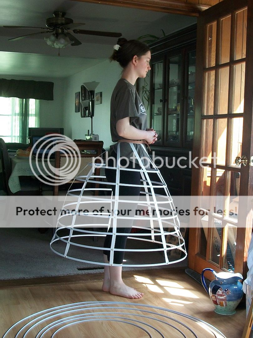 cage crinoline over modern clothes